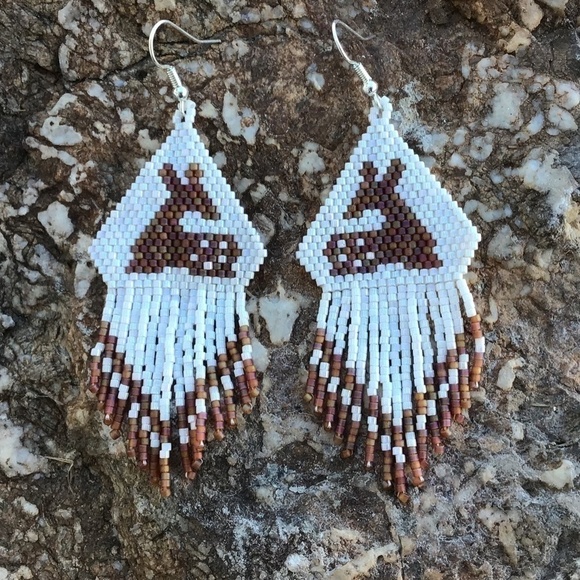 Fawn Beaded Earrings, New, Handmade by Me - Picture 8 of 8